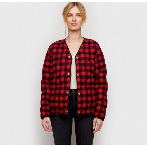 Jenni Kayne Jackets & Blazers - Jenni Kayne x Crescent Down Works Buffalo Check Plaid Flannel Jacket Red Size M